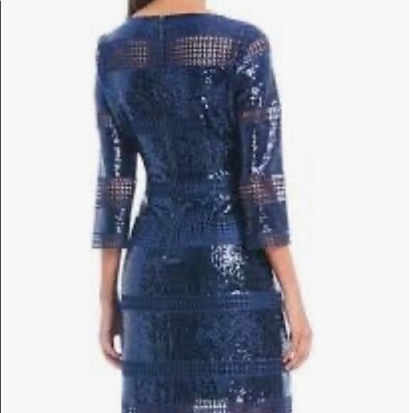 NWT Alex Marie Sequin Mesh Sheath dress - Picture 2 of 12